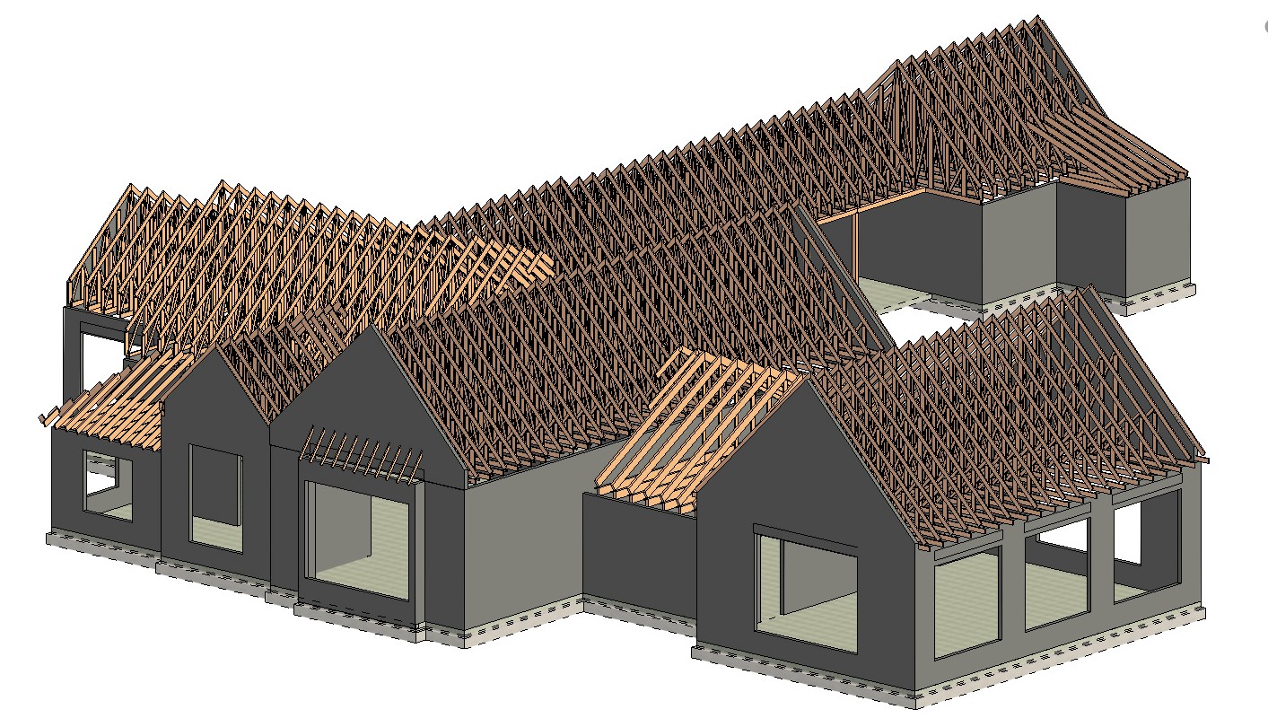 Roof framing model for the Arlington multifamily residential development