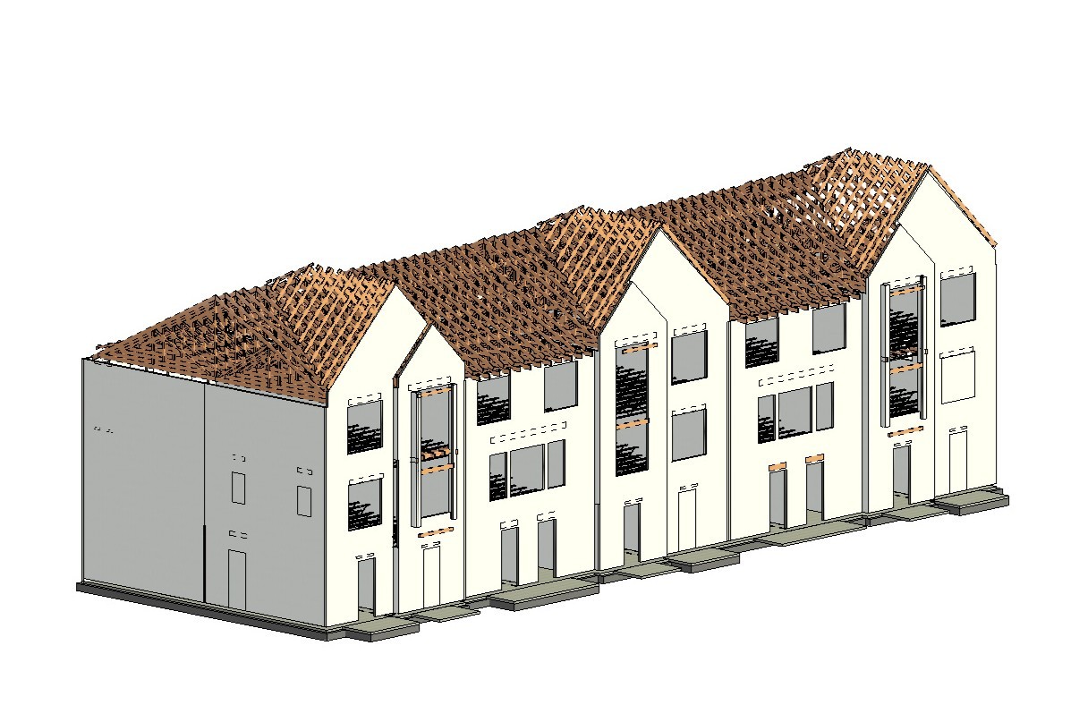 Additional structural model view of the Arlington multifamily residential development