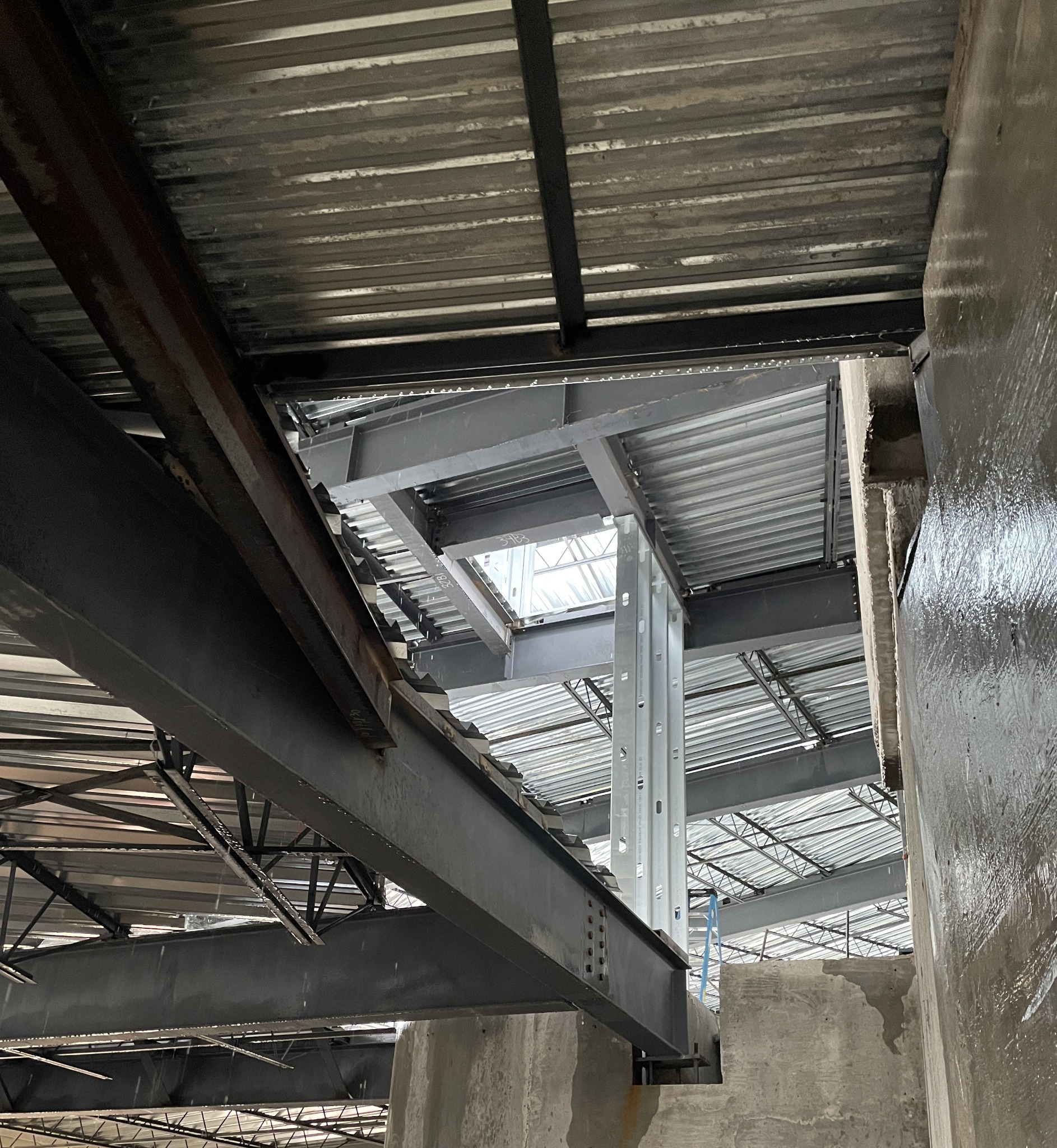 Structural steel framing and metal deck construction
